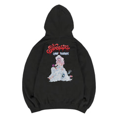 SWEETIE: “SWEET STUFF” BLACK ZIP HOODIE